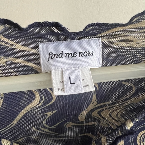 Mesh navy patterned y2k short sleeve top - Picture 3 of 4